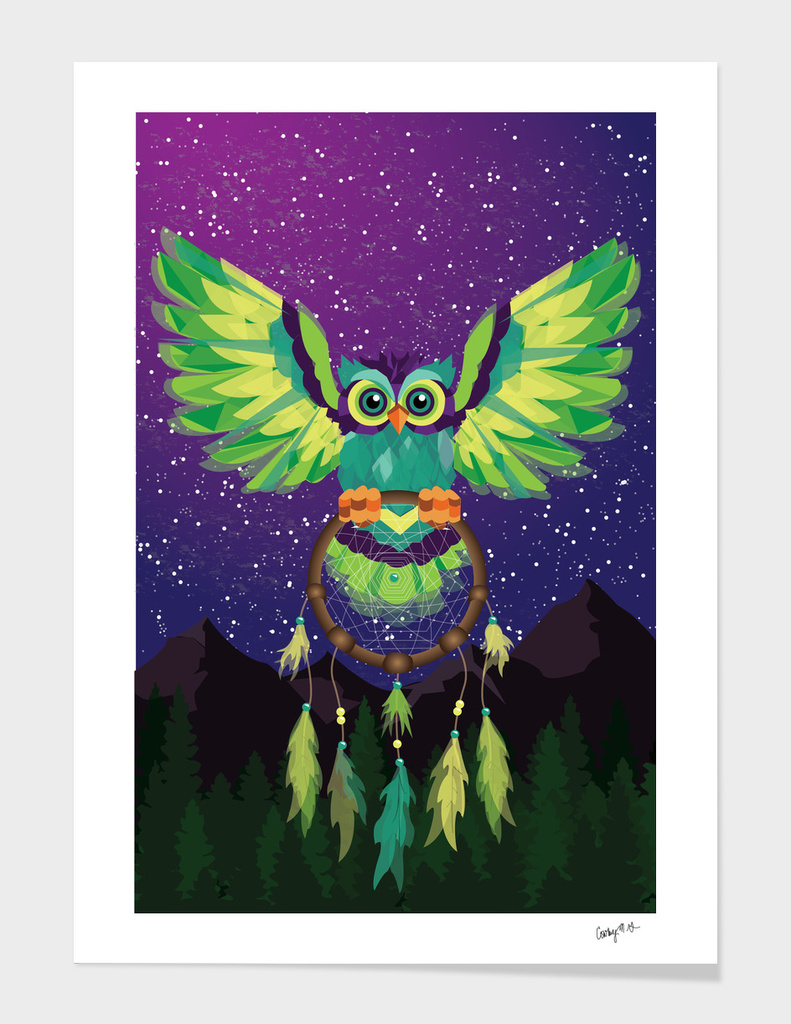 Geometric Owl & Dream Catcher