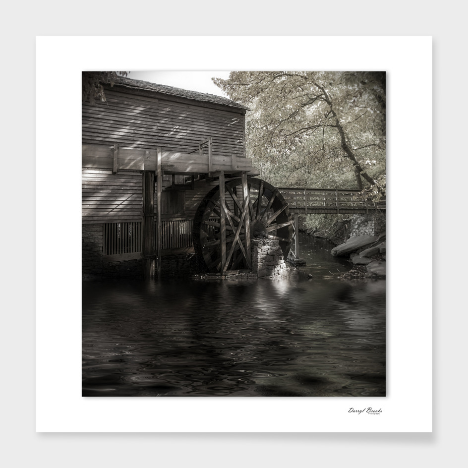 Grist Mill by Lake BW