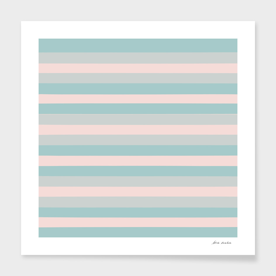 Dusty Teal and Dusty Rose Stripes