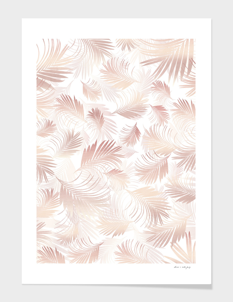 Tropical Rose Gold Palms Pattern #1 #tropical #decor #art