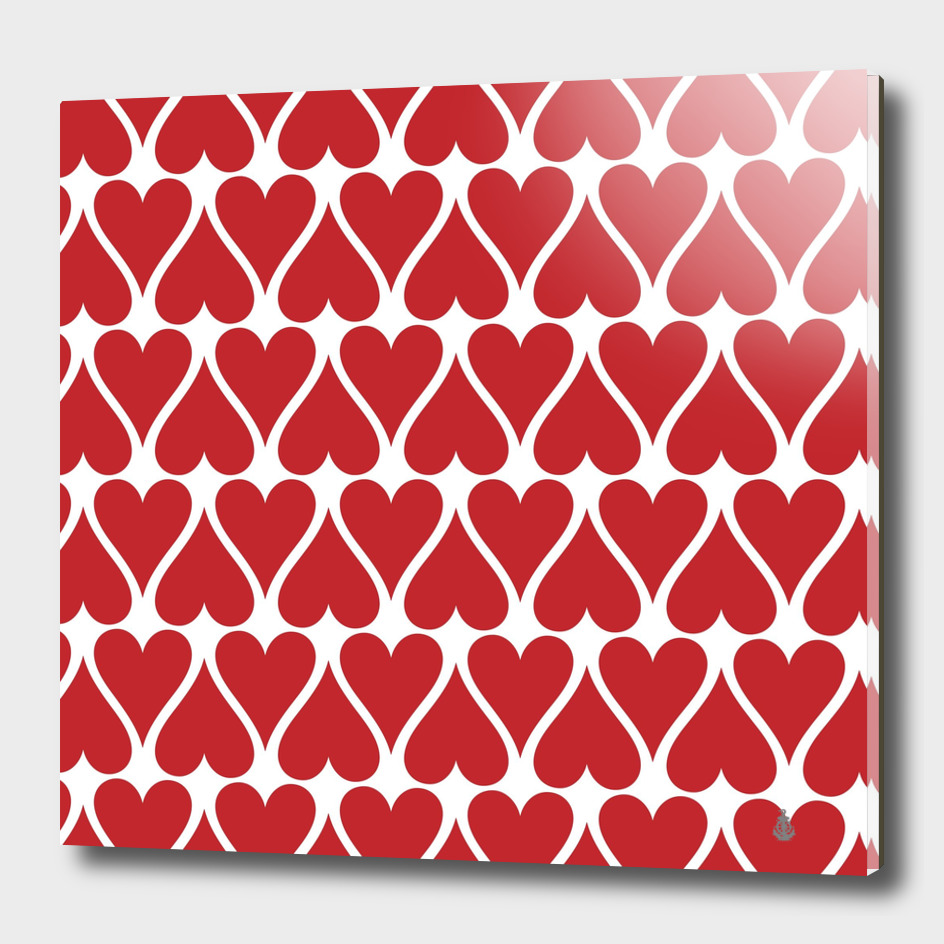 Hearts pattern seamless red love