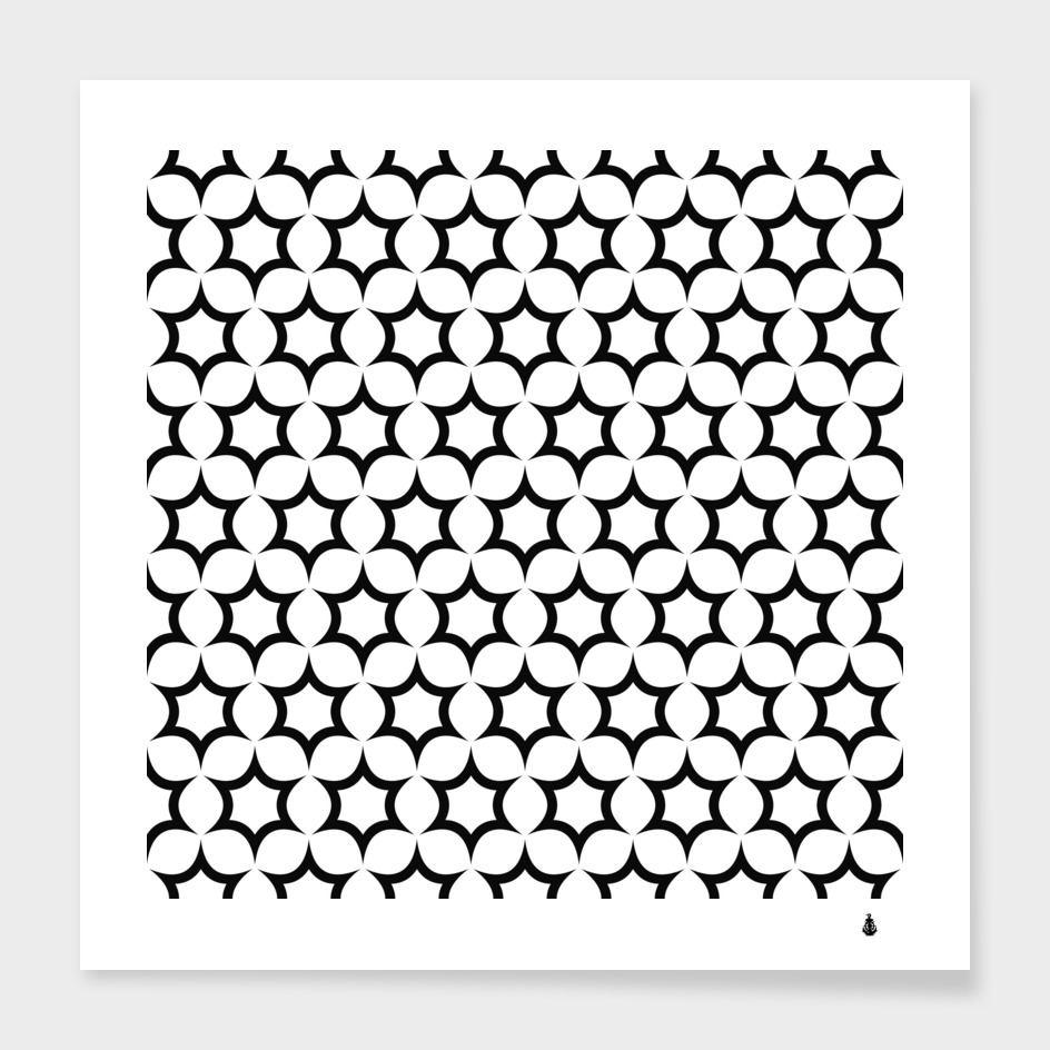 pattern star repeating black white