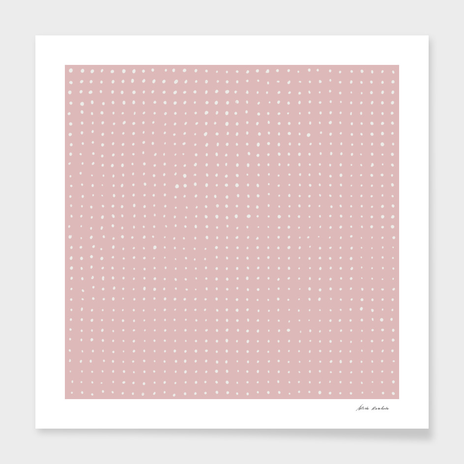 Hand Drawn Dots on Dusty Rose