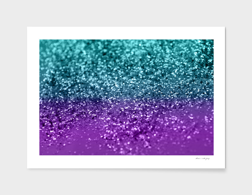 Purple Teal MERMAID Girls Glitter #1 #shiny #decor #art