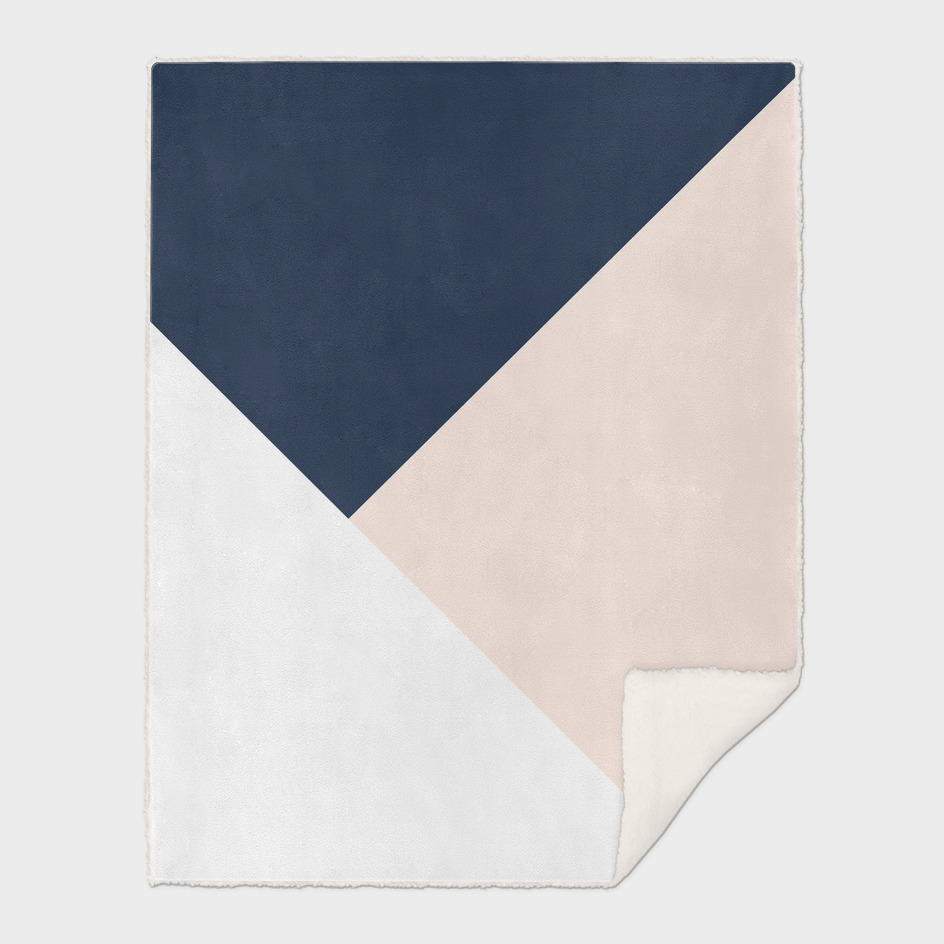 Navy Blue meets Blush & White Geometric #1 #minimal #decor