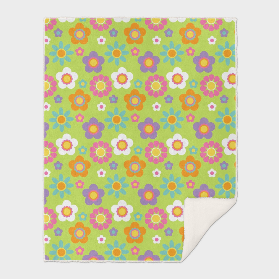 Custom Cute Flowers with Green Background