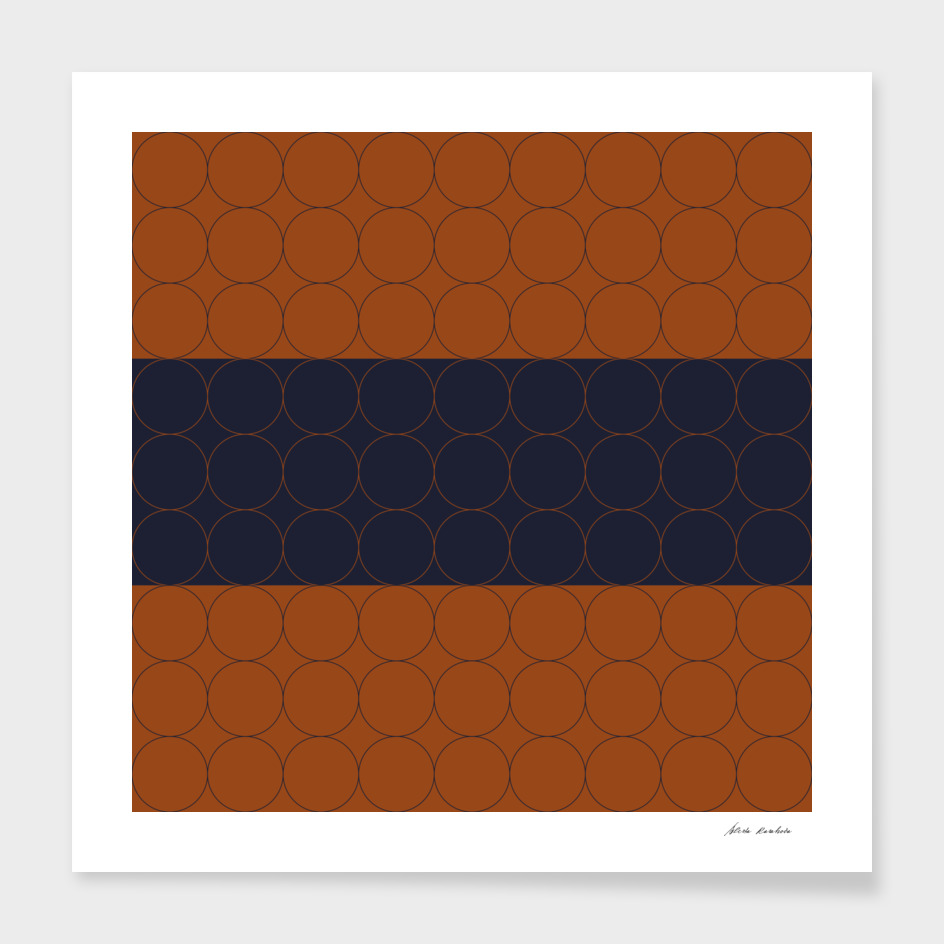 Navy and Rust Circles III