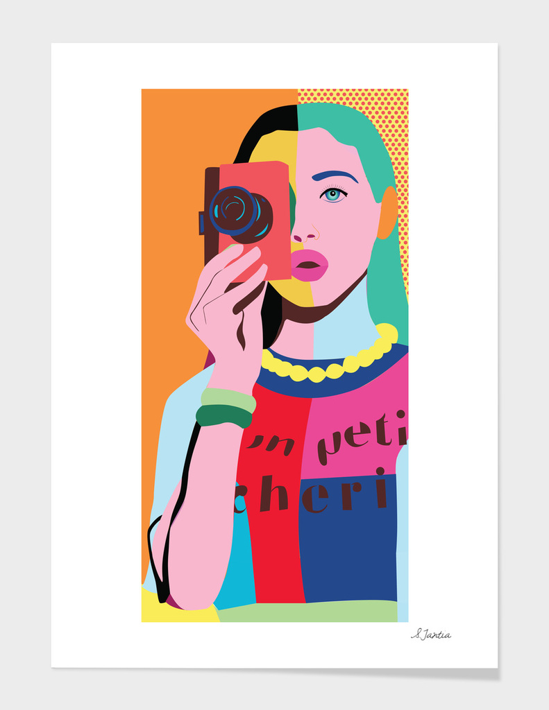 Pop Art girl with Camera