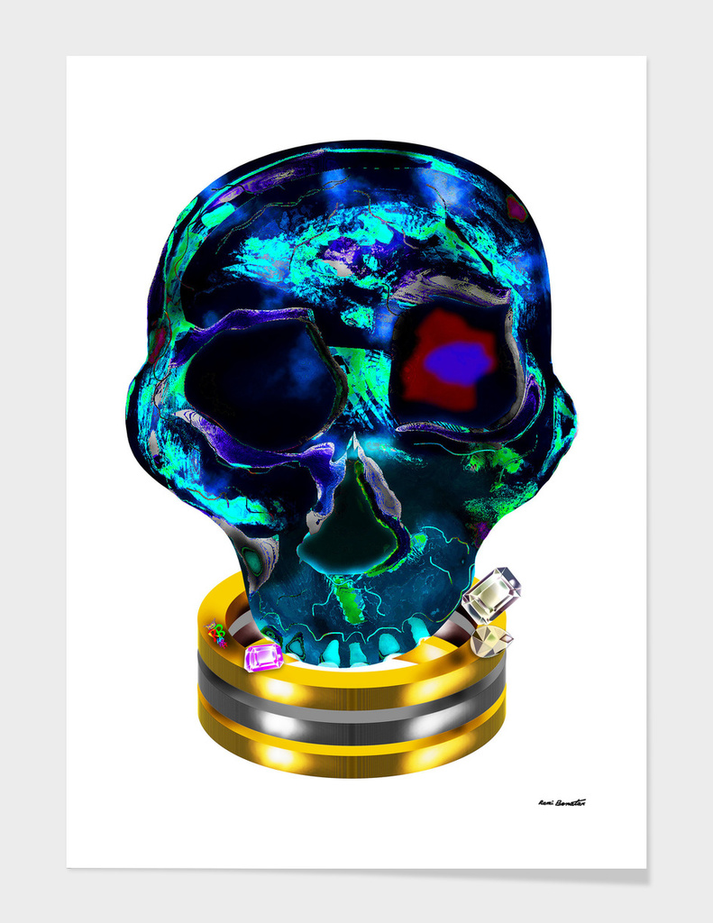 Skull Diamonds Silver Gold by Rami Benatar