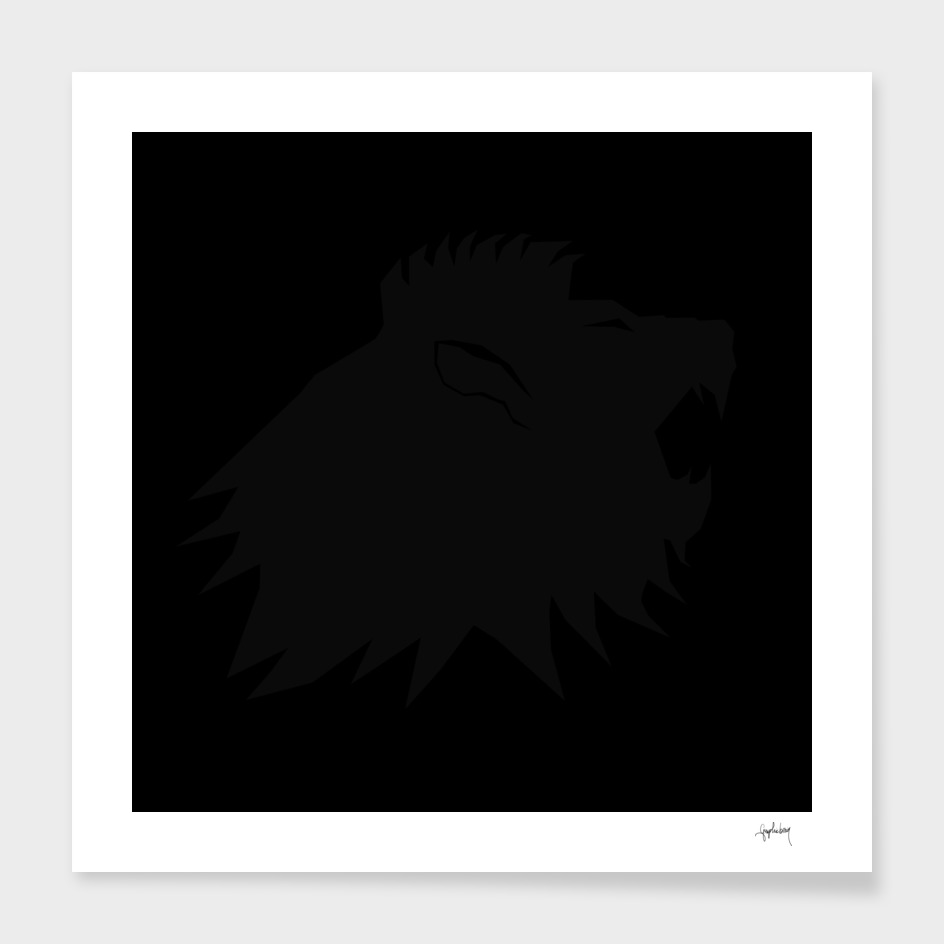 black on black lion