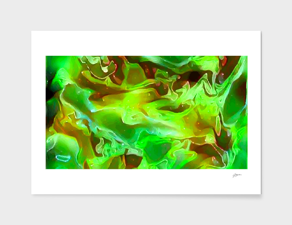 Emerald Field - multicolored abstract swirls