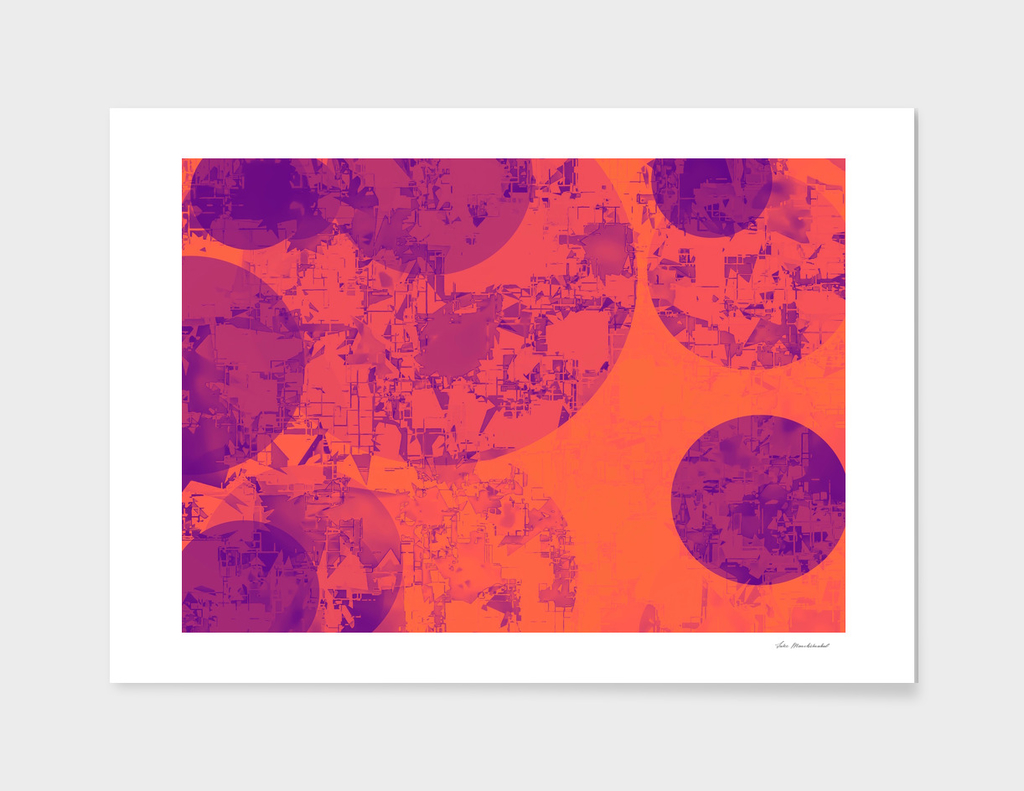 geometric circle abstract in orange and purple
