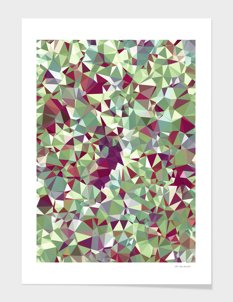 geometric triangle abstract in pink and green