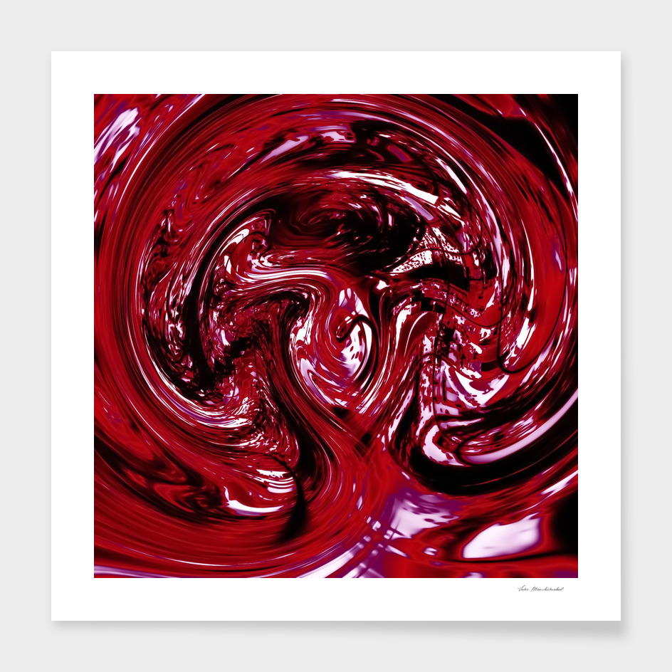 spiral line painting texture in red