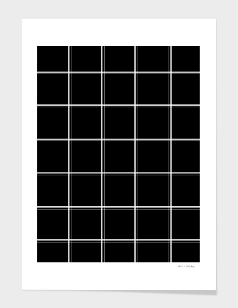 Minimal Black White Grid Glam #2 #line #decor #art