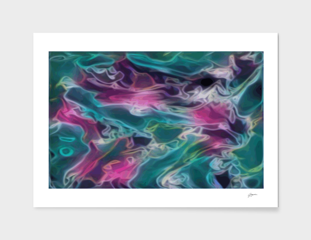 Feminine Waters - turquoise pink purple swirls