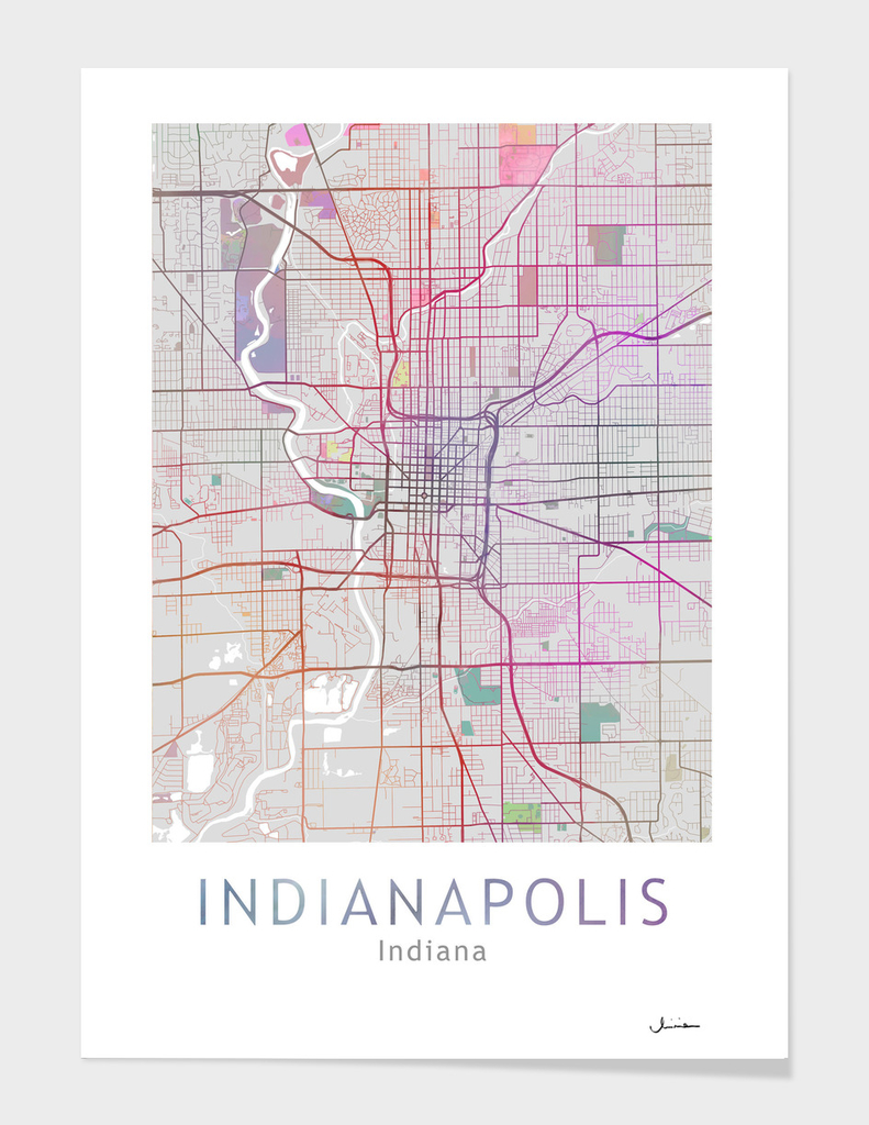 Indianapolis Map in Color