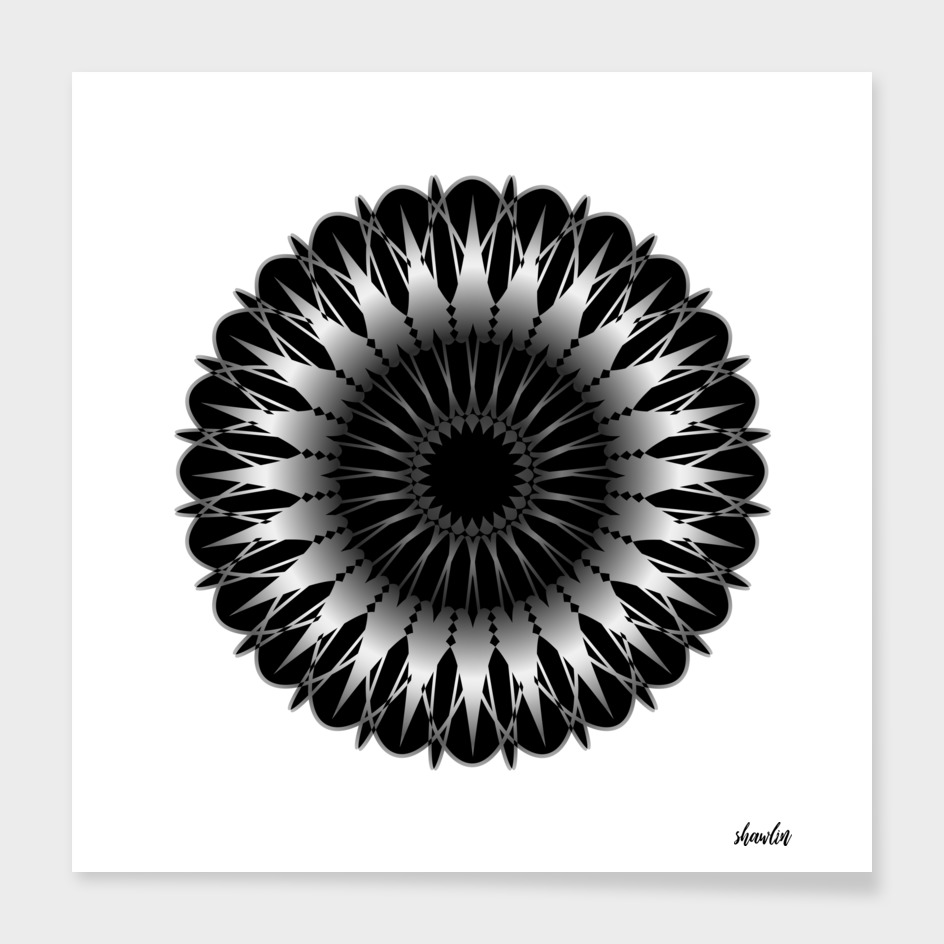 Mandala Round Ornament on black