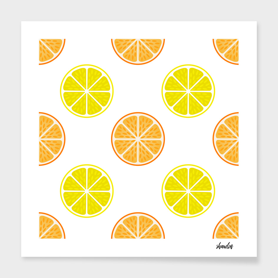 Orange and lemon fruit slices