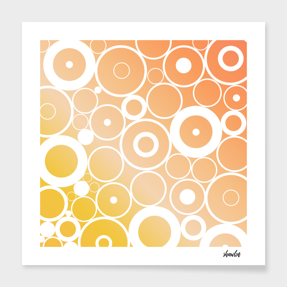 Minimalistic orange yellow gradient circle composition