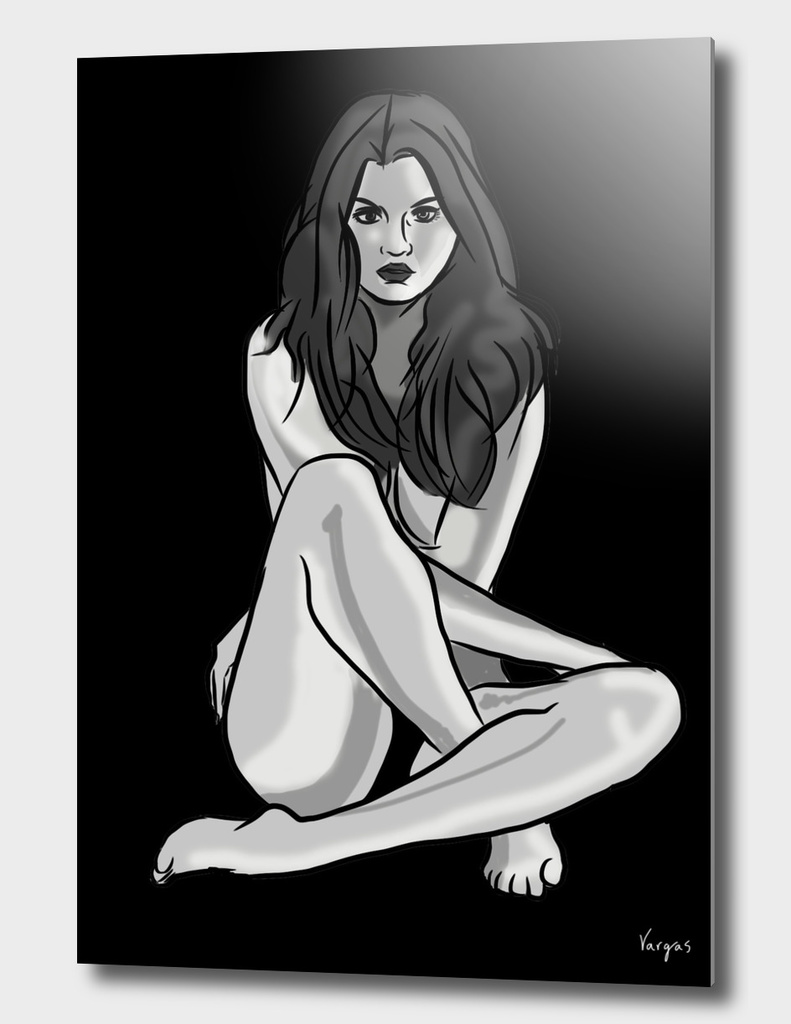 Selena Gomez Black Porn - Selena Gomez nude digital portraitÂ» Aluminum Print by Isaac Vargas | Curioos