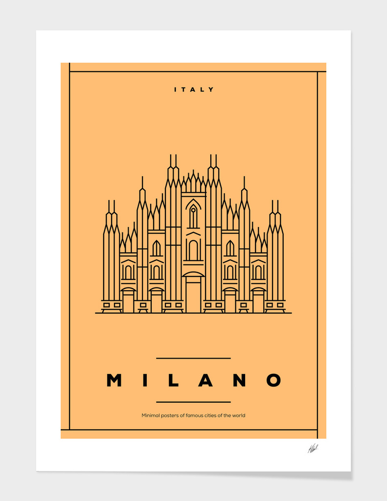 Minimal Milano City Poster