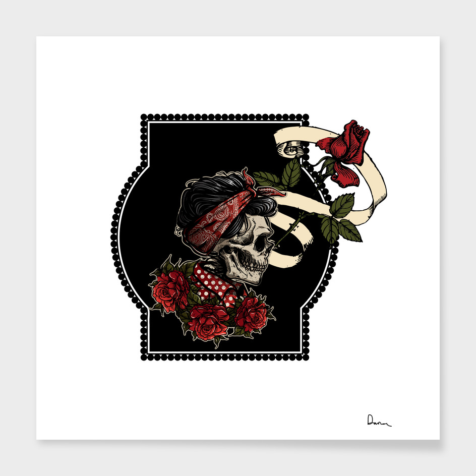 skull rose fantasy dark flowers