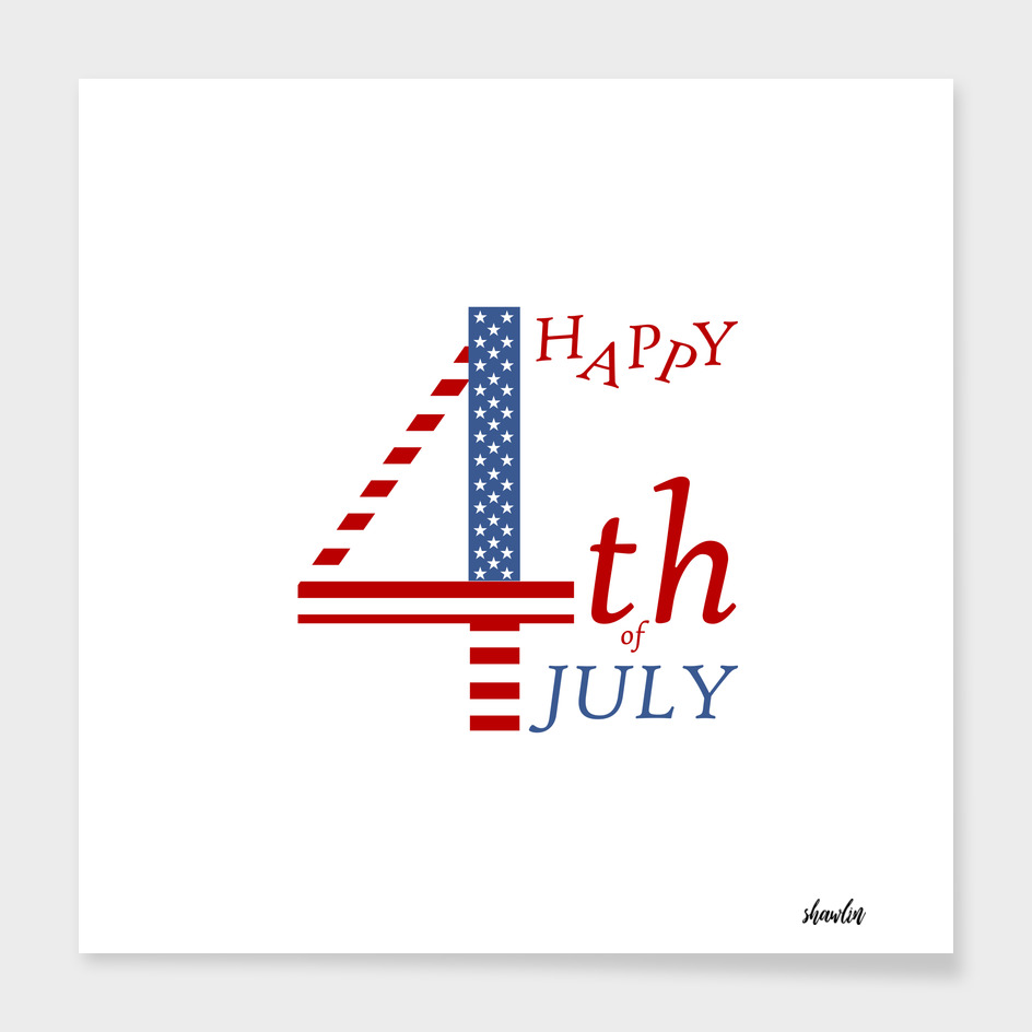 4th of july Independence day greeting- US flag