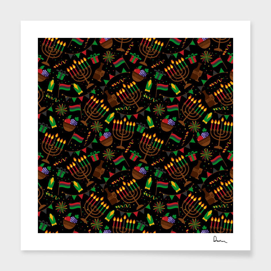 seamless pattern kwanzaa  traditional colored
