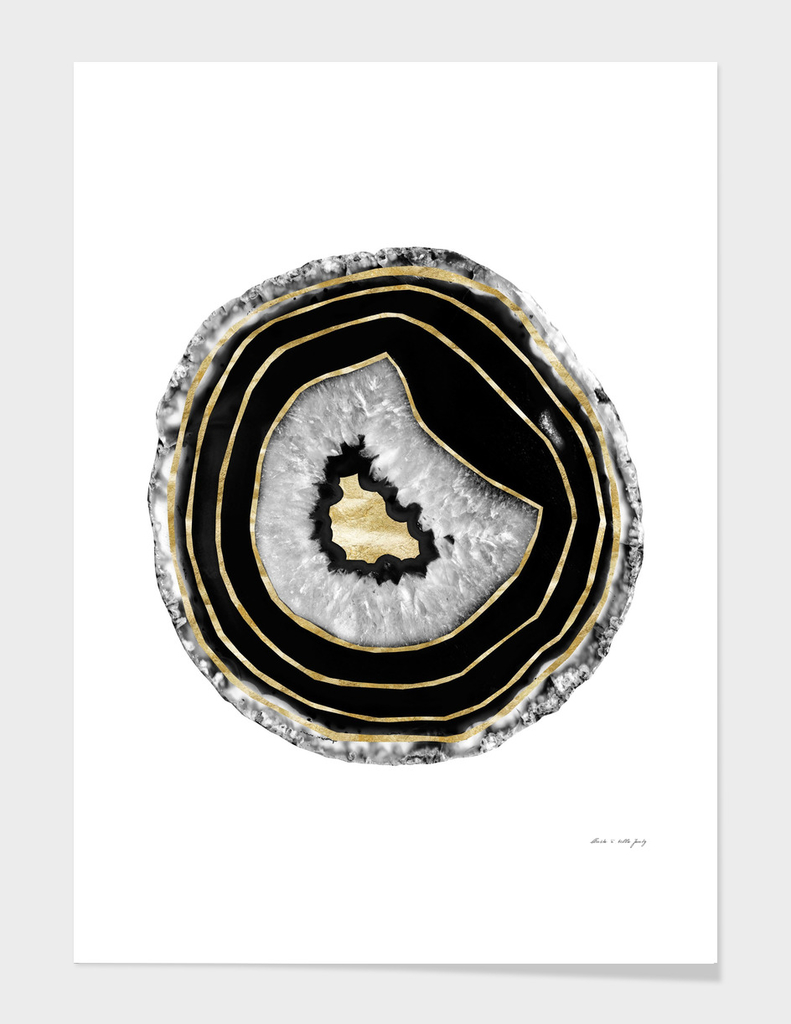 Moon Stone Agate Gold Foil Glam #2 #gem #decor #art