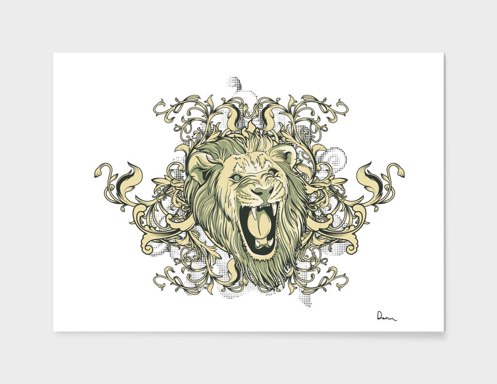 Lion Visual Arts Motif Head