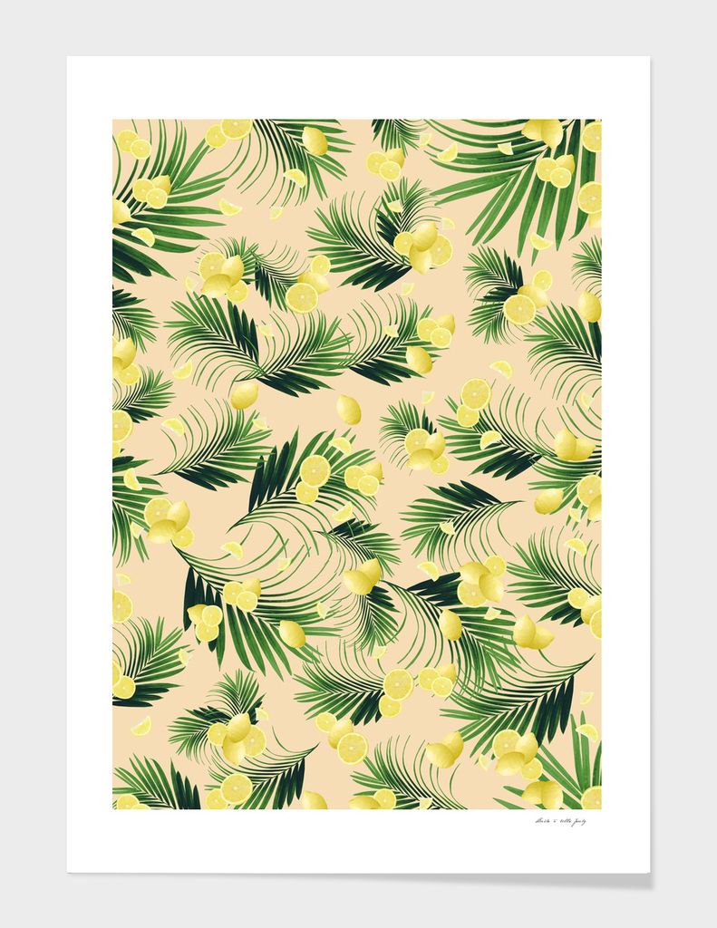 Palm Leaves Lemon Summer Vibes #1 #pastel #tropical #decor