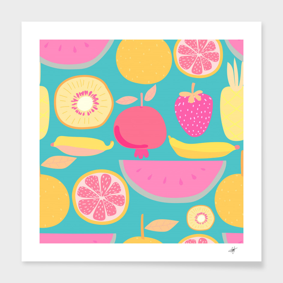 seamless pattern with fruit vector illustrations gift