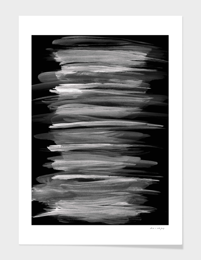 Gray White on Black Abstract Minimalism #1 #minimal #ink