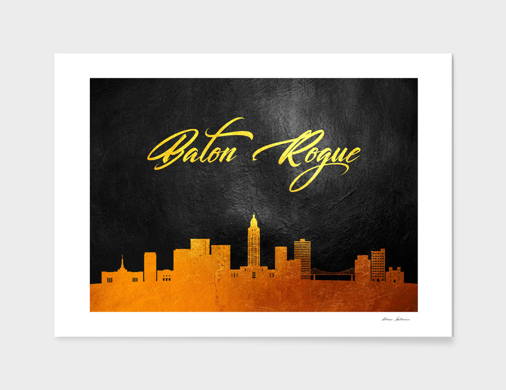 Baton Rogue Louisiana Gold Skyline