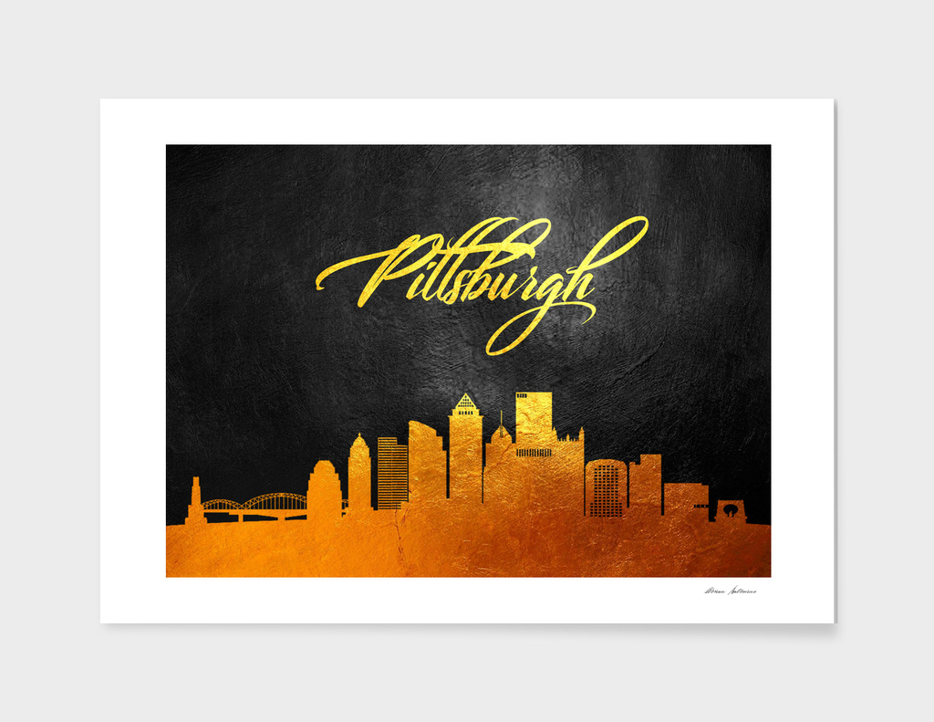 Pittsburgh Pennsylvania Gold Skyline