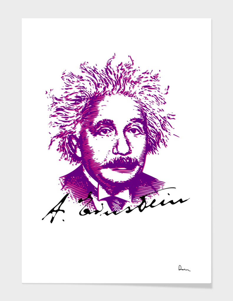Albert Einstein Cartoon» Art Print by Danenart | Curioos