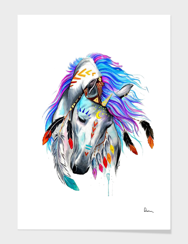 Horse art drawing color Painting Cartoon» Art Print by Danenart | Curioos