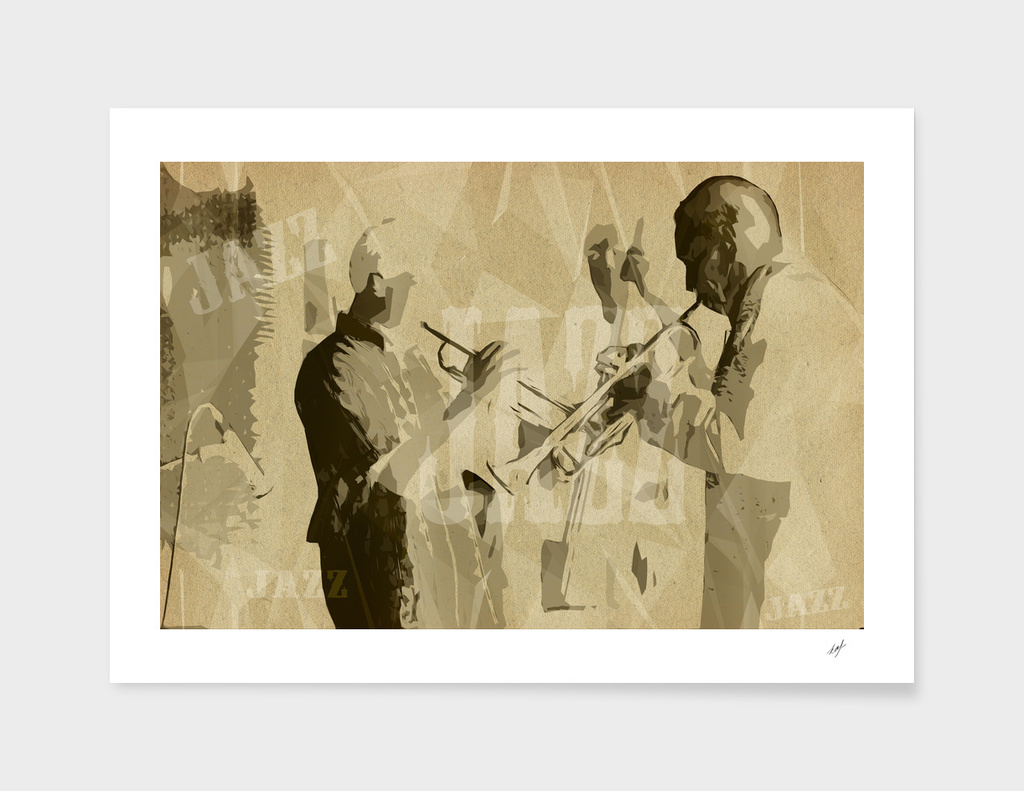 Two Trumpeter. Jazz Club Poster