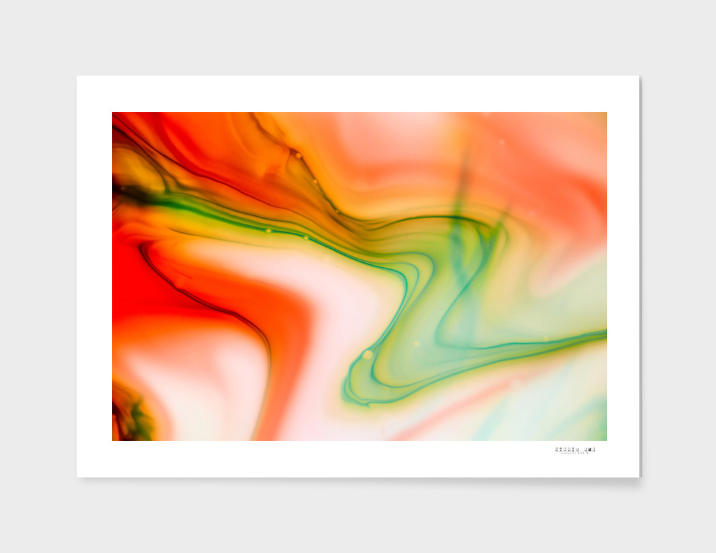 The colorful background of freeform floating watercolor