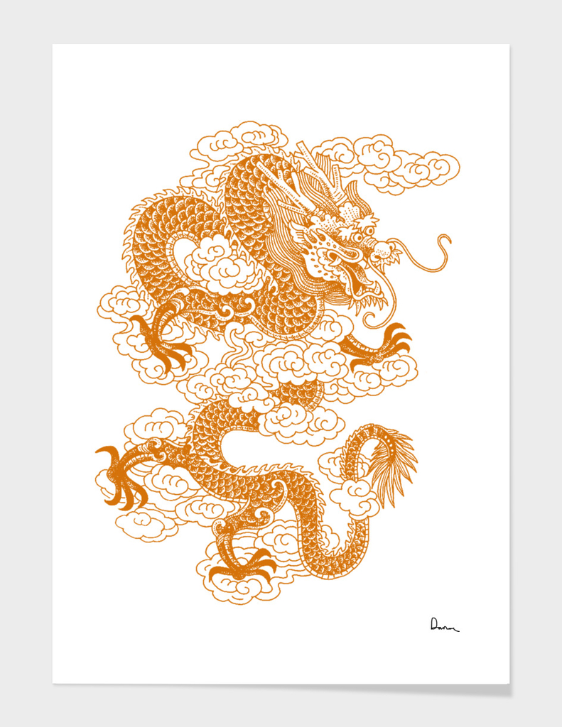 China chinese dragon illustration brown
