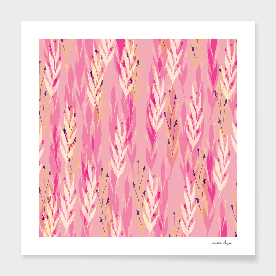 leaf pink pattern