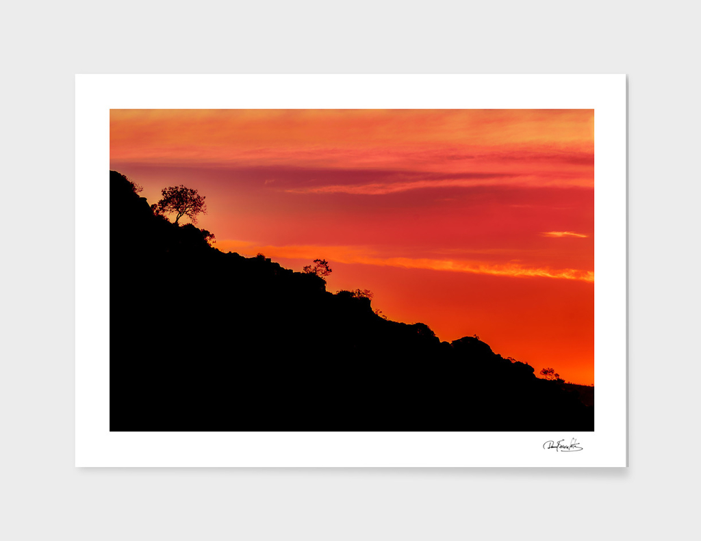Countryside Sunset Landscape Scene, Lavalleja Departm