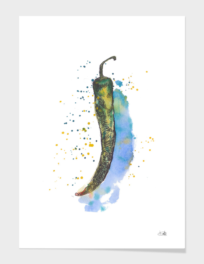 Watercolor peppers