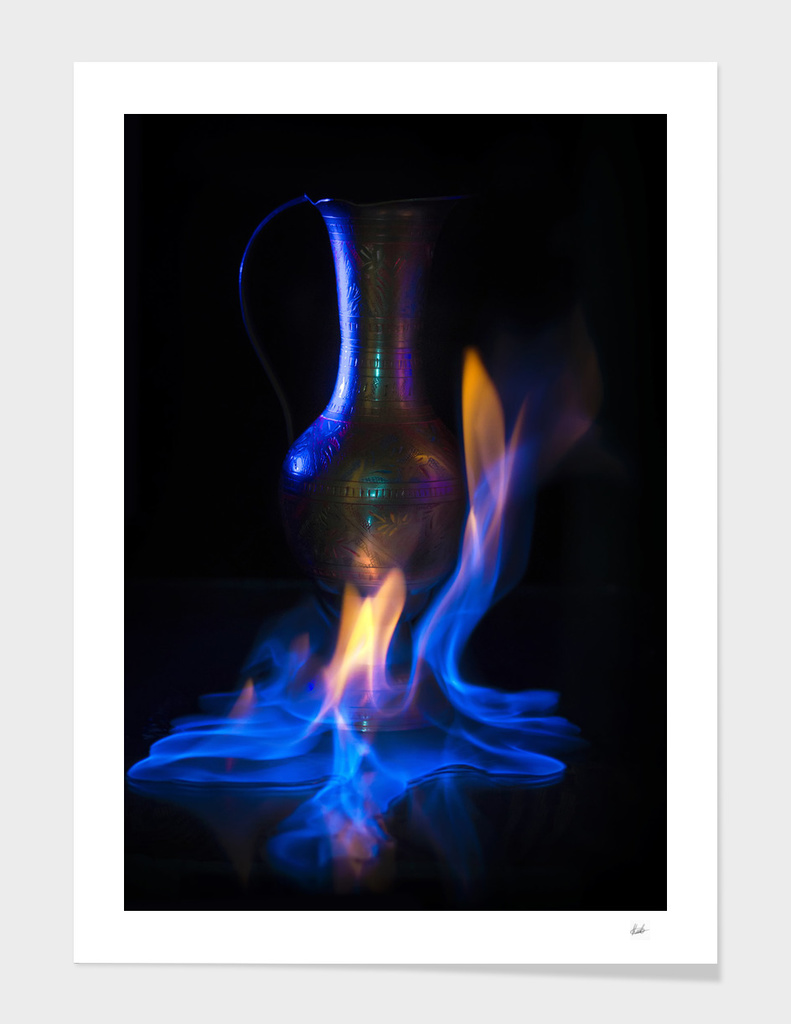 Vase on fire