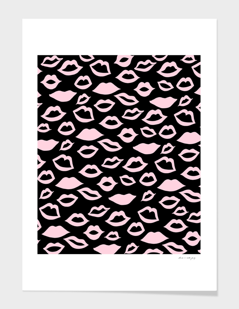 Blush Pink Lips Pattern Glam #2 #minimal #decor #art