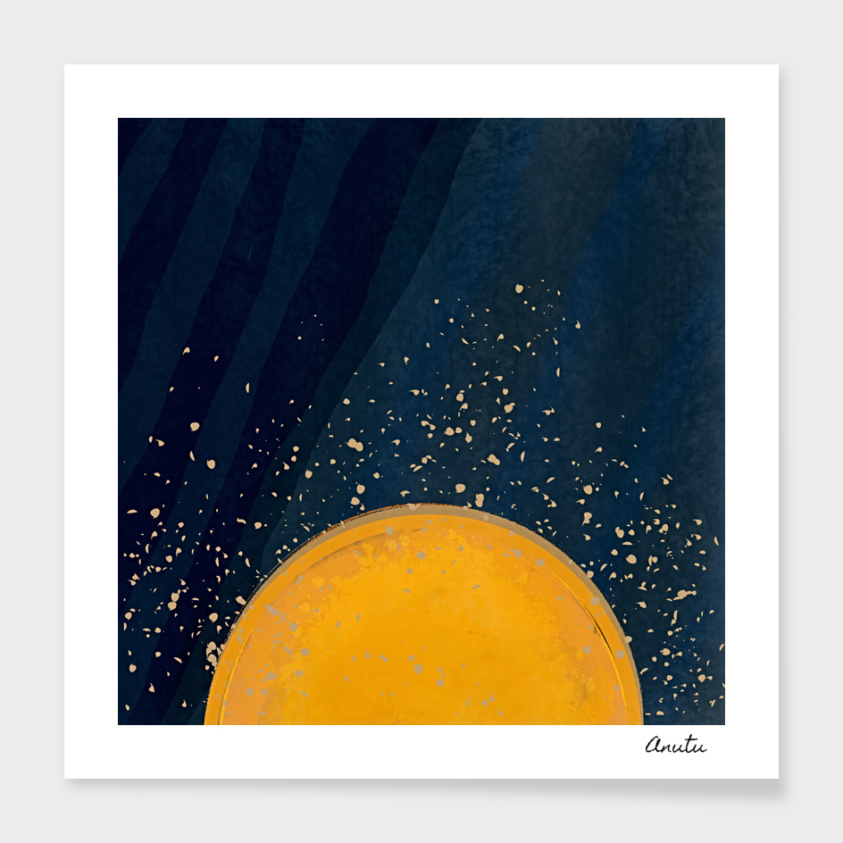 Golden Moon Abstraction