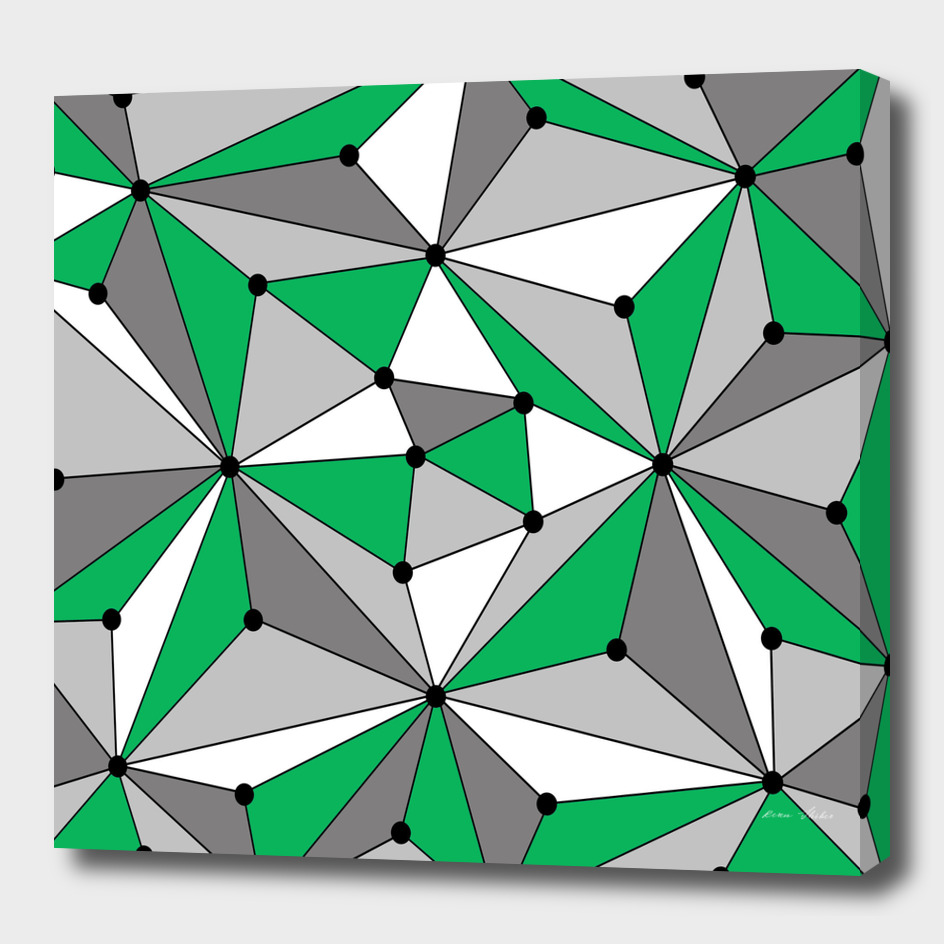 Abstract geometric pattern - green, gray and white.