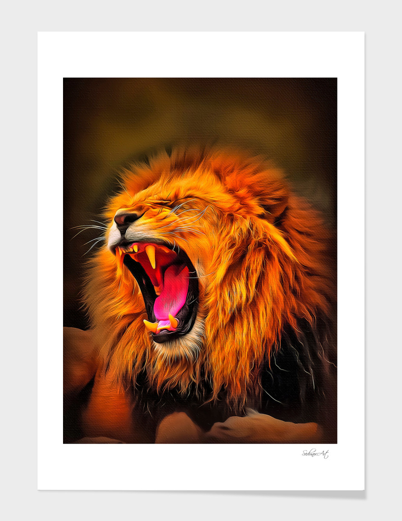 Roaring Lion King Portrait
