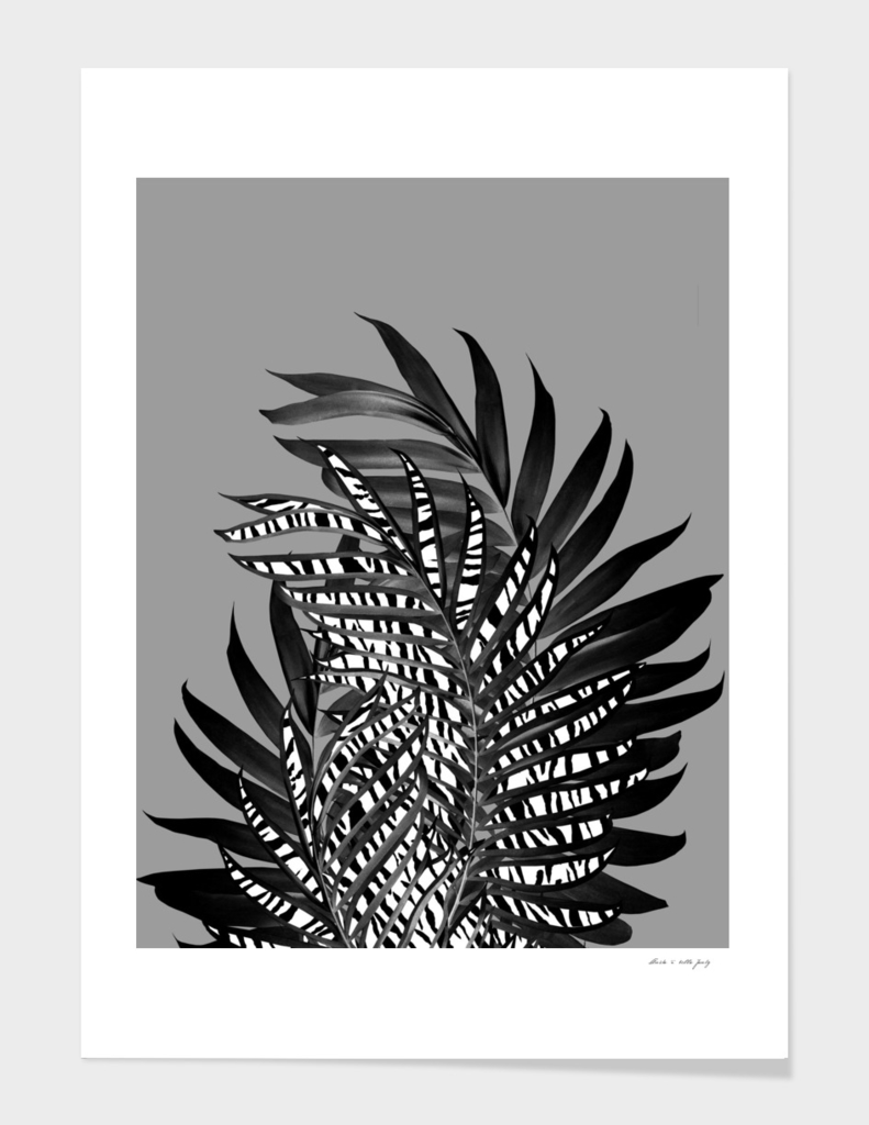 Palm Leaves with Tiger Stripe Glam #1 #tropical #decor #art